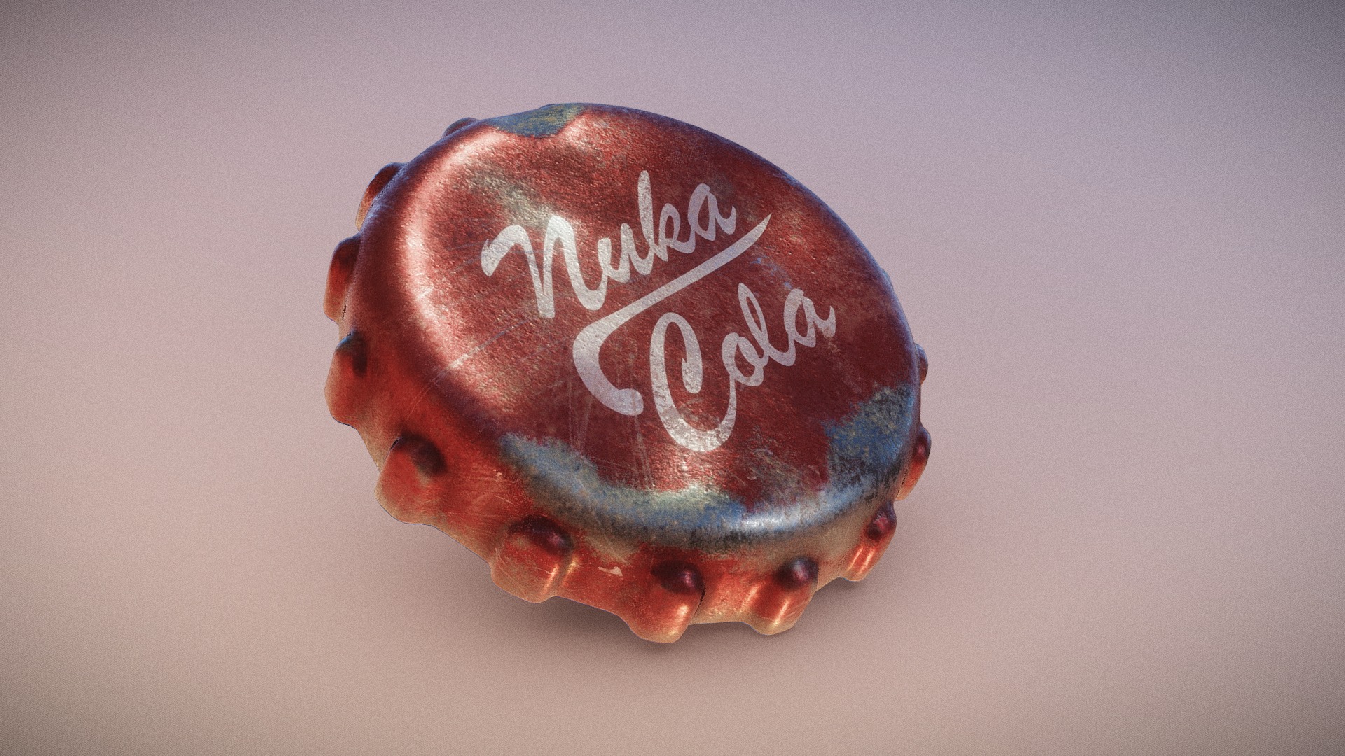 Nuka Cola Cap, Fallout 4 Fanart. 

Modelled in Blender, Textured in Substance Painter - Nuka Cola Cap - 3D model by Blackhart 3d model