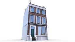 London Townhouse 7 london, brick, realtime, england, uk, old, facade, english, suburban, townhouse, relistic, game, 3d, model, house, building