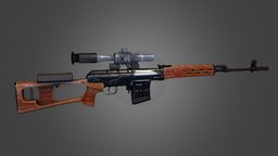 Dragunov Sniper Rifle svd, rifle, russian, russia, dragunov, sniper, weaponry, sniperrifle, rifles, sniper-rifle, lowpolymodel, weapon, low_poly, low-poly, 3dsmax, lowpoly