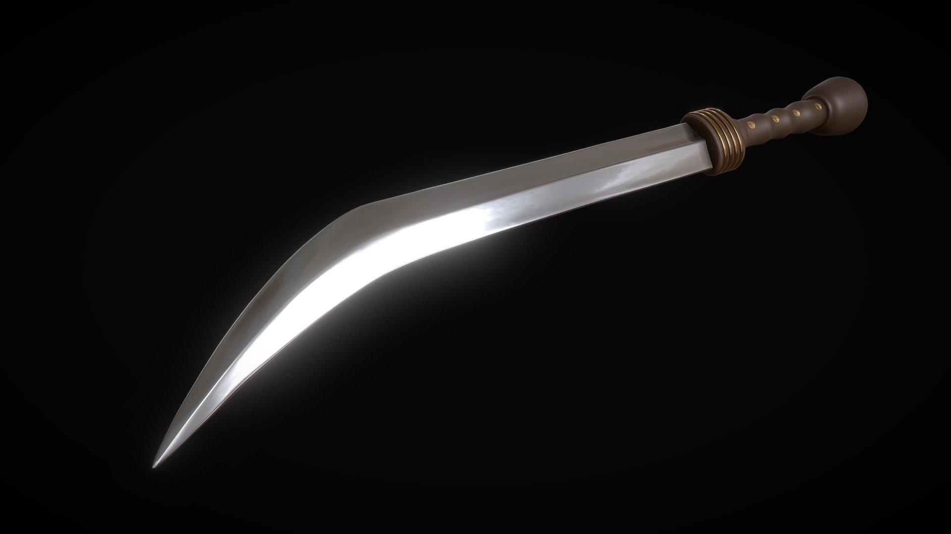 The Sica sword is a unique and distinctive weapon that originates from ancient Thrace, a region in southeastern Europe. It is a curved, single-edged blade that resembles a sickle or a scimitar. The Sica sword typically has a short, thick blade with a pronounced curve that starts near the hilt and extends towards the tip. The blade is usually sharpened on the inner edge, which allows for more efficient slashing and cutting motions.

The Sica sword features a hilt that is typically made of wood, bone, or metal and is designed to provide a comfortable grip for the wielder. The hilt may also have decorative elements such as engravings or carvings, showcasing the craftsmanship of the weapon. The pommel, located at the end of the hilt, serves as a counterbalance to the blade, helping to improve the weapon's balance and handling.

Highpoly.

Enjoy! :) - Sica - Buy Royalty Free 3D model by Omassyx 3d model