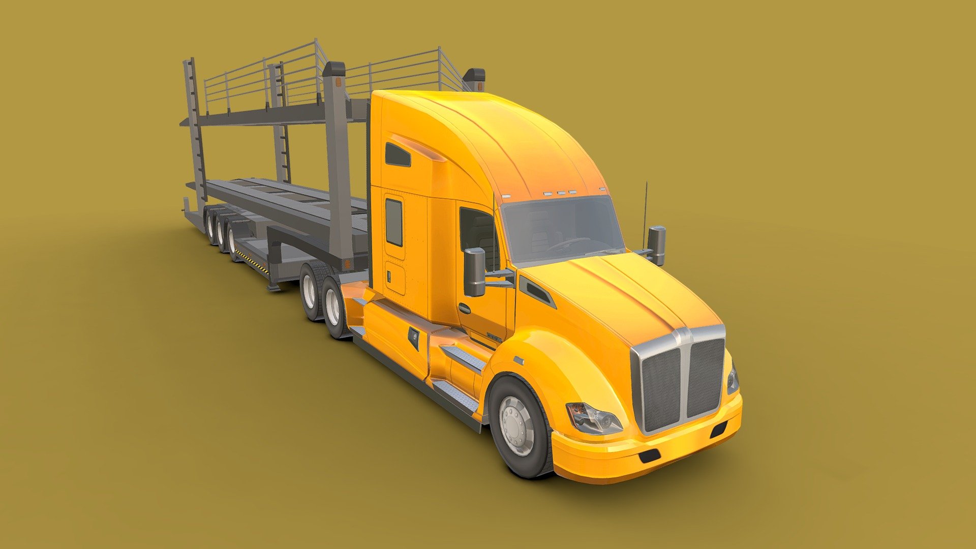 Kenworth T680 Truck 2020

Low-poly

Average poly count : 37,000

Average number of vertices : 32,000

Textures : 4096 / 2048

Formats .( FBX , OBJ , 3D MAX ).

High quality texture.

Isolated parts (Door, steering wheel, wheels, body).

Its dashboard is simple.

You can use this model in all games 3d model