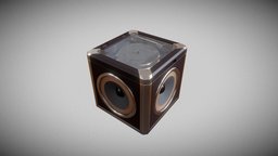 Speakerbox cube, speaker, record, vinyl, looping, purchase, blender, animated, download, noai