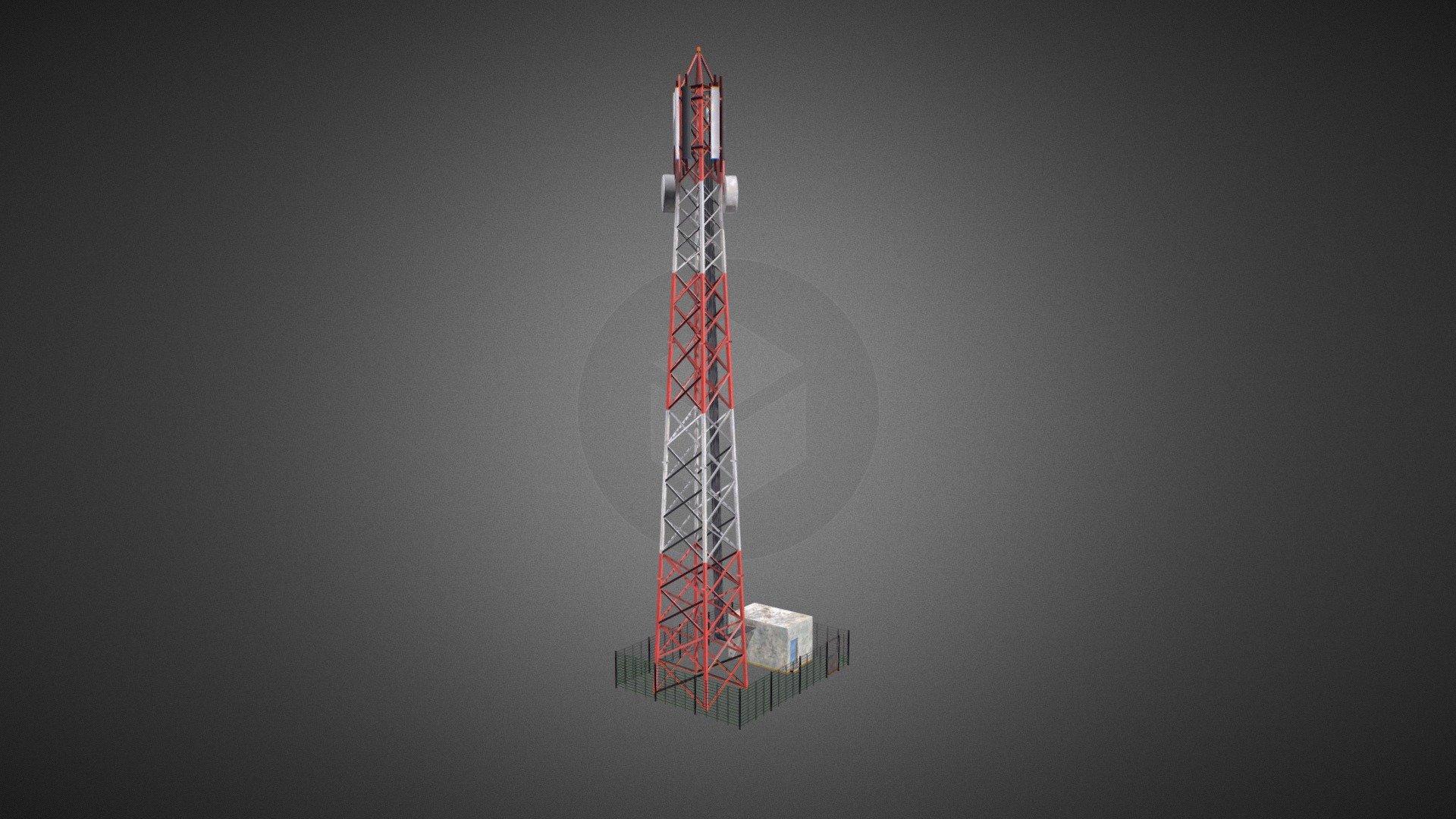 Low poly game-ready 3d model of a  Cell phone Tower for Virtual Reality (VR), Augmented Reality (AR), games and other real-time apps - Cell phone Tower - Buy Royalty Free 3D model by CG Duck (@cg_duck) 3d model