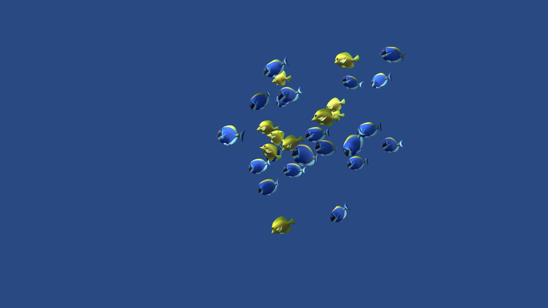 Schooling Coral Fish

Blue and Yellow Tangs

The 3D asset for Unity

Loop animation 30s



Separately fish: 

Blue Fish : https://skfb.ly/6UUYX

Yellow Fish:  https://skfb.ly/6UIBZ



You can always find my assets in the Unity store.

Just type in the search bar “CGSoul” - Schooling Fish Blue and Yellow Tangs - 3D model by Mikhail Nesterov (@cgsoul) 3d model
