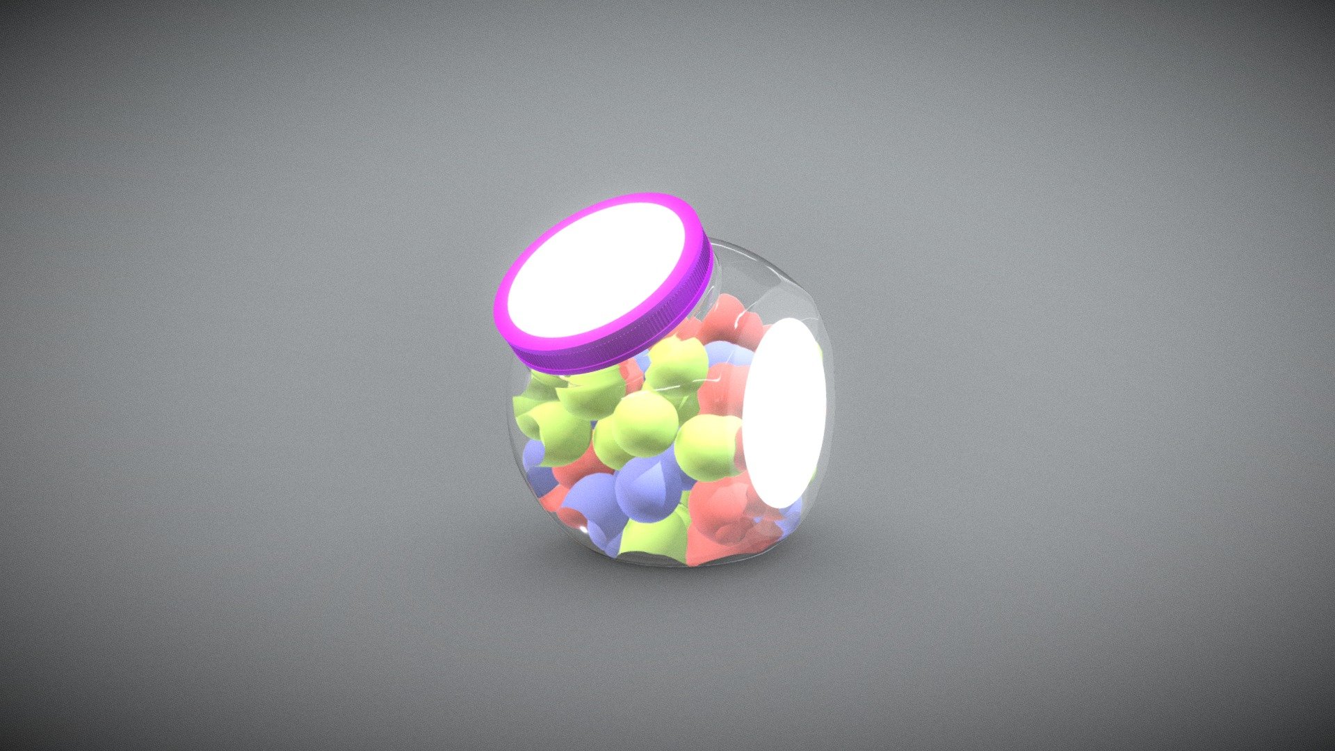 Candy Bowl with screw cap, thread and candies - Candy Bowl - 3D model by adnielsosa 3d model