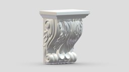 Scroll Corbel 25 stl, room, printing, set, element, luxury, console, architectural, detail, column, module, pack, ornament, molding, cornice, carving, classic, decorative, capital, decor, print, printable, baroque, classical, kitbash, carvings, pearlworks, architecture, 3d, house, decoration, interior, wall, pearlwork