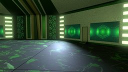 Sci Fi Room room, green, science, science-fiction, sci-fi, structure, building, greenroom