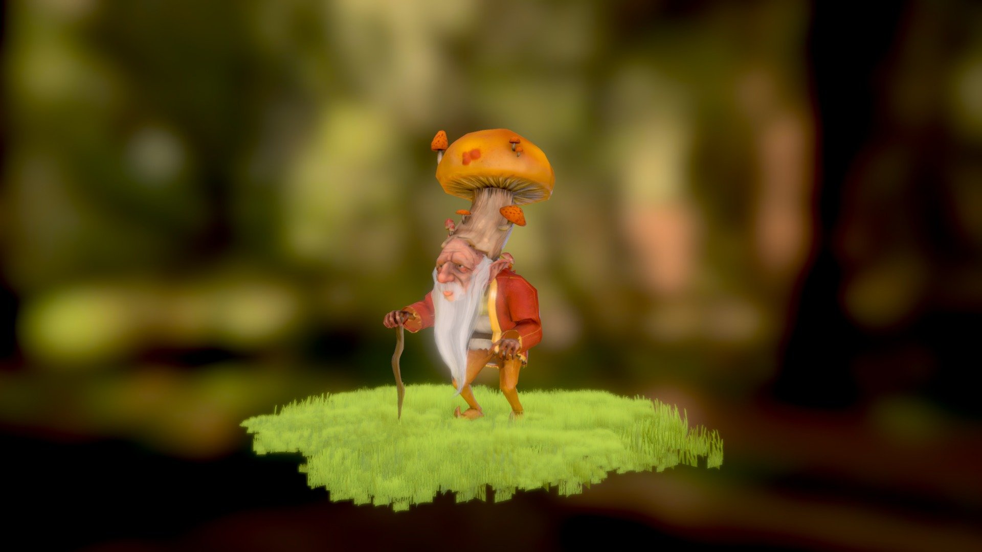 A character created for an assignment at AIE - The Mushroom King - 3D model by greta.m 3d model