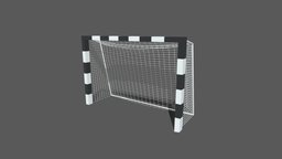 Cartoon Handball Goal Post football, post, soccer, goal, net, handball, cartoon, lowpoly, low, poly, stylized