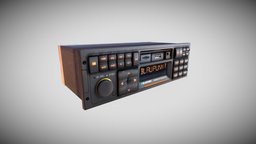 VINTAGE CAR STEREO 1DIN LOW POLY vintage, stereo, low, poly, car, radio, 1din