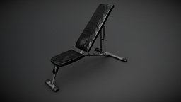 Incline Bench bench, prop, gym, barbell, dumbell, weights, weightlifting, benchpress, incline-press, lowpoly