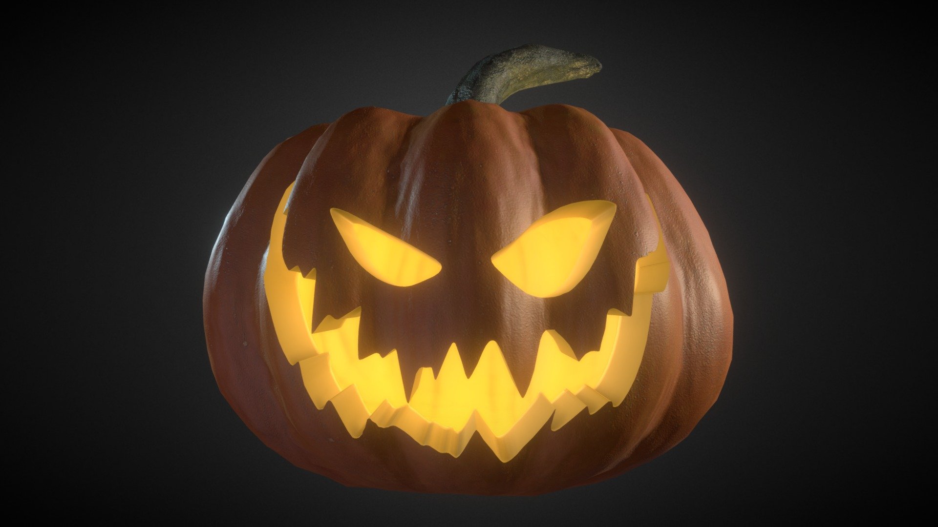 Realistic model of a halloween Jack-o-lantern with good mesh topology (no triangles, no ngons). 
Model has only 1 object with 2 materials: 
-Halloween_Pumpkin (textured) 
-Halloween_Pumpkin_inside (no textures) 
Textures assigned to 1 UV map are: 
-colormap 2048x2048 (.png RBG 8-bit) 
-normalmap 2048x2048 (.png RBG 8-bit)
The mesh is made of 7352 quad polygons only.
Additional file &ldquo;Halloween_pumkin.zip