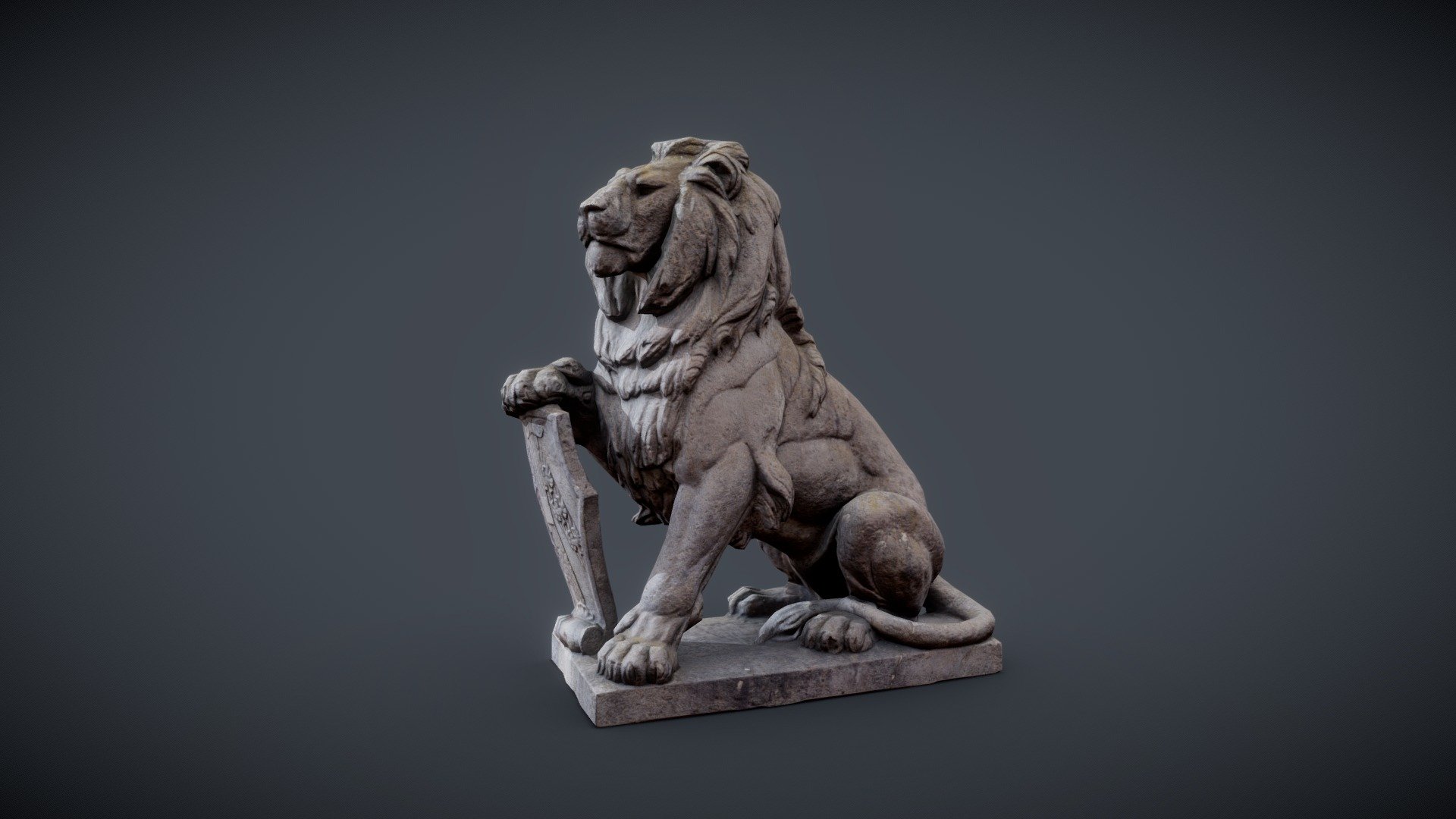 original mesh: https://sketchfab.com/3d-models/lowe-4522a4cdc1c14190bf1a8811fa27da32 - Lion Sculpture, processed - Download Free 3D model by plasmaernst 3d model