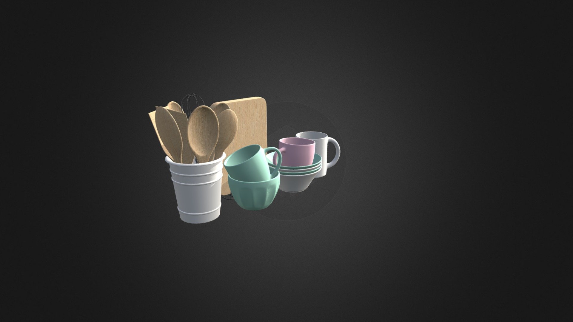 Kitchen Untensils - Kitchen Untensils - Buy Royalty Free 3D model by cgaxis 3d model