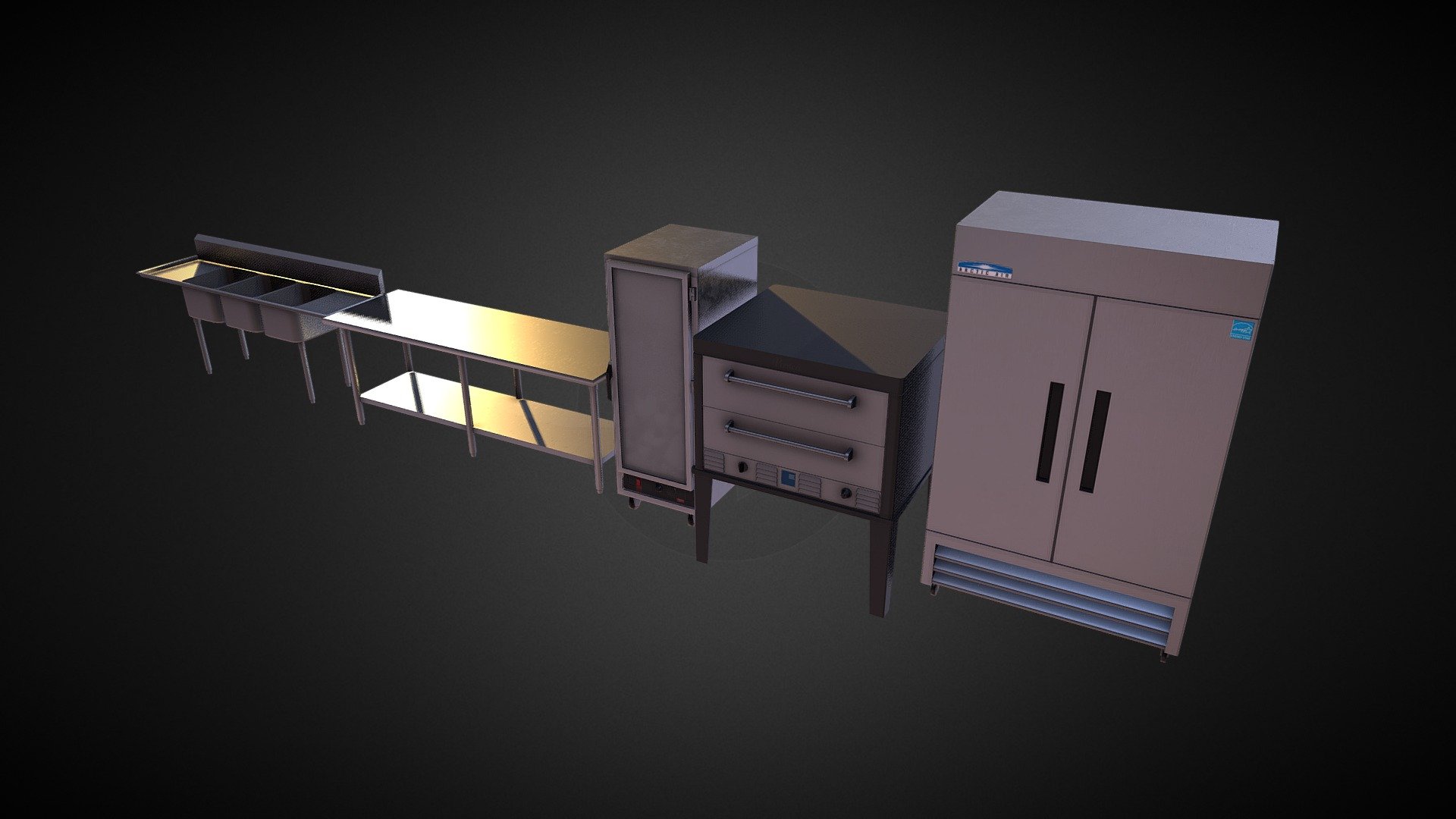 Set of industrial kitchen asset built for a small proof of concept - Industrial kitchen Assets - 3D model by ncompton13 3d model