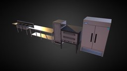 Industrial kitchen Assets table, oven, kitchen, refrigerator, stainless-steel, kitchen-appliance
