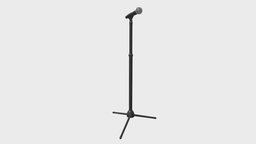 Microphone on tripod stand stand, studio, holder, stage, microphone, tripod, substancepainter, substance