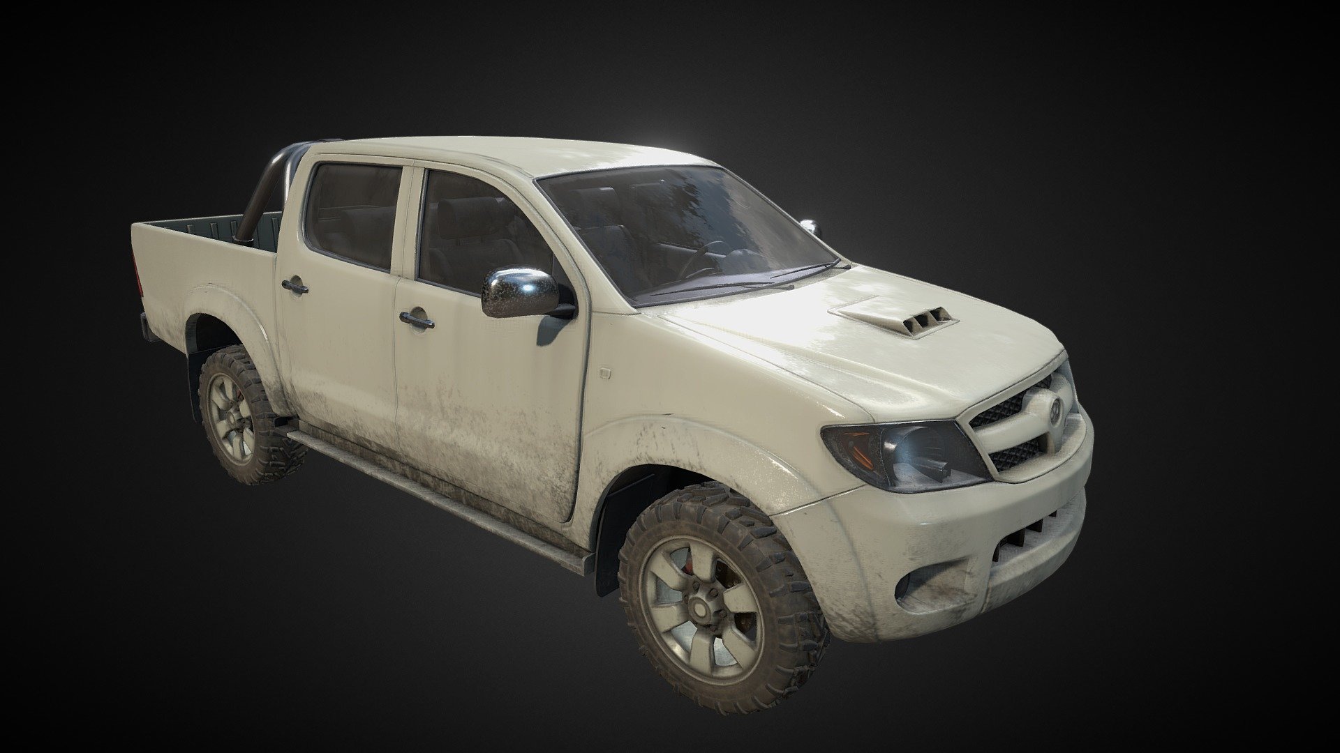 vehicle for FPS game (made Main Hero usable) Sniper 3 Ghost Warrior - Toyota_Hillux - 3D model by Sergey Sobin (@slm_crynet) 3d model