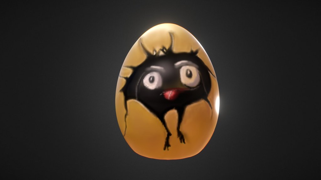 painted in scupfab for the egg challenge, just for fun ;D - little_monster_egg - 3D model by jakob_van_damme (@jakob_van_damme2) 3d model