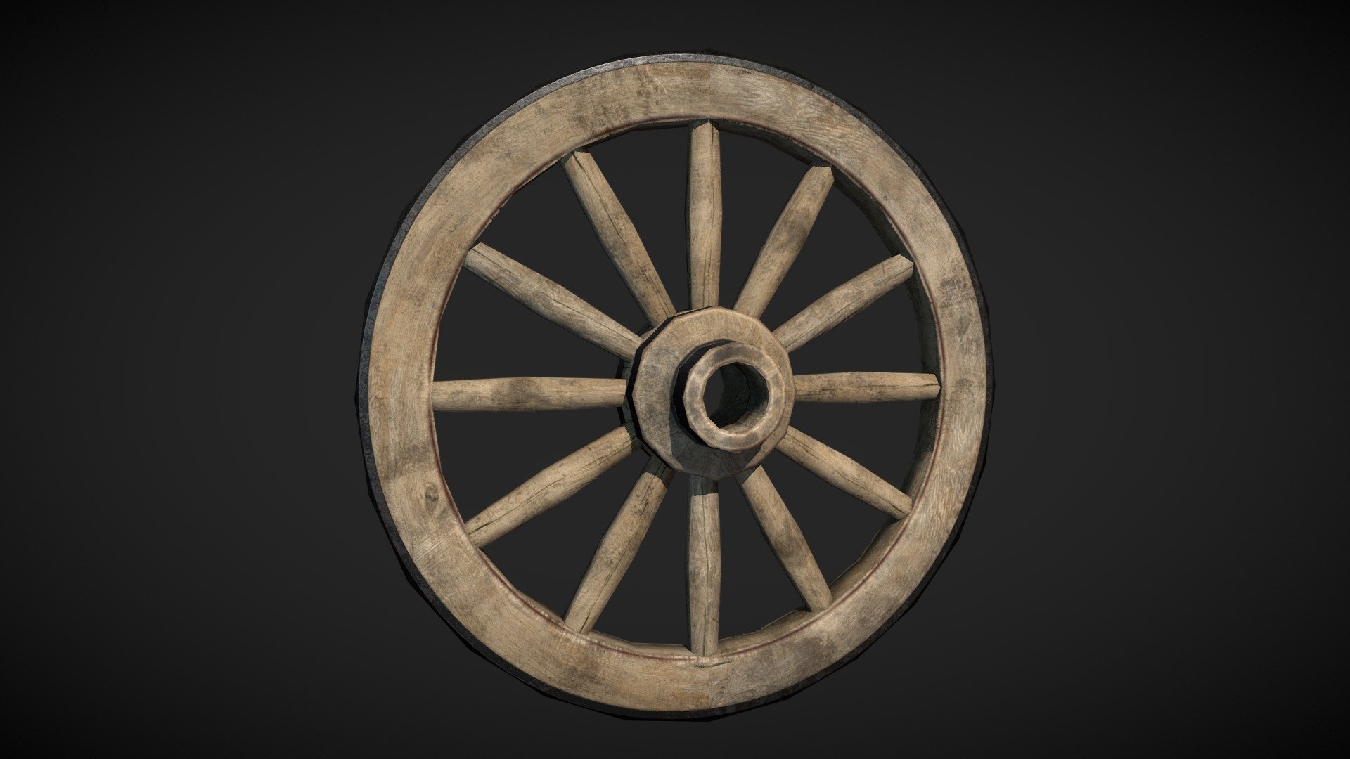 Wooden Wheel lowpoly - Download Free 3D model by Vyacheslav_SD 3d model