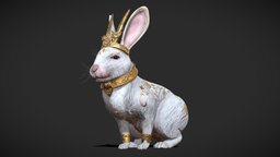 Fantasy Golden Rabbit rabbit, bunny, forest, white, pet, wild, crown, brown, hunt, fur, hare, golden, wildlife, animal, fantasy, black