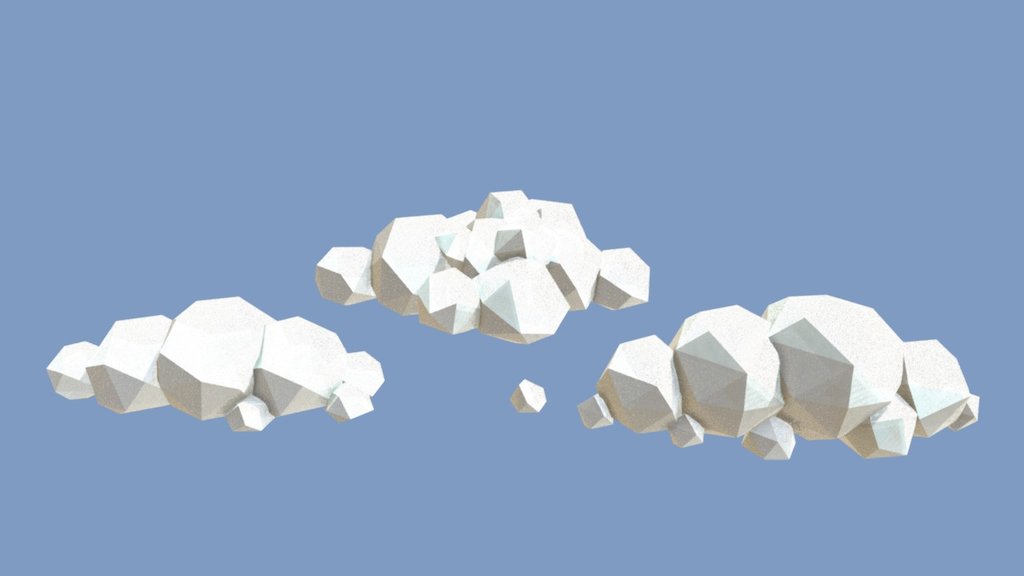 I had to use dithered transparency its slow to render but is far closer to the original render than any of the other types - Low Poly Clouds - 3D model by Jake (@3dit) 3d model