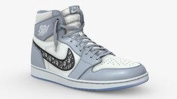 Jordan 1 Dior Shoe shoe, one, style, white, high, grey, luxury, fashion, retro, christian, sneaker, jordan, dior, 1