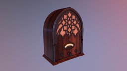 Echophone-60 Cathedral Radio cathedral, substancepainter, substance, low-poly, radio, echophone