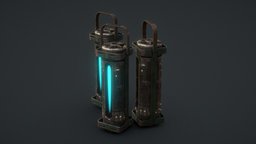 Power Cell crate, cell, unreal, battery, box, station, spaceopera, baterry, substancepainter, unity, game, pbr, sci-fi, container, sciifi