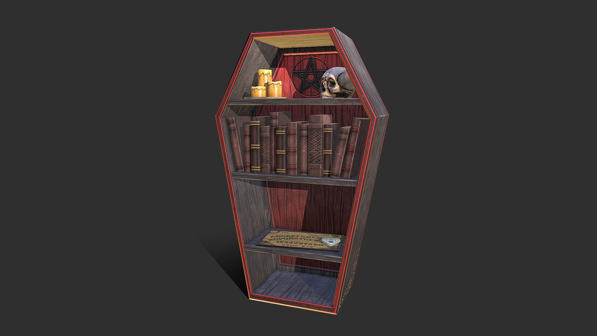 Client Project - Gothic Furniture - Bookcase - 3D model by TonyGalindo3d 3d model