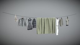 Hang clothes on a clothesline clothes, sheet, clothespin, clothesline, clothes-clothing, sketchup