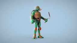Michelangelo Ninja Turtle turtle, ninja, gameprop, tmnt, optimized, charactermodel, stilized, ninjaturtles, teenagemutantninjaturtles, ninja-weapon, gamesmodel, teenage-mutant-ninja-turtles, animationcharacter, cartoon, lowpoly, animationprop