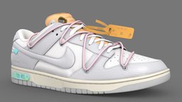 Nike Dunk x Off White Lot 09 shoe, style, leather, white, high, fashion, walking, off, clothes, foot, boot, nike, footwear, sneaker, wear, sb, apparel, dunk, character, low, walk, clothing