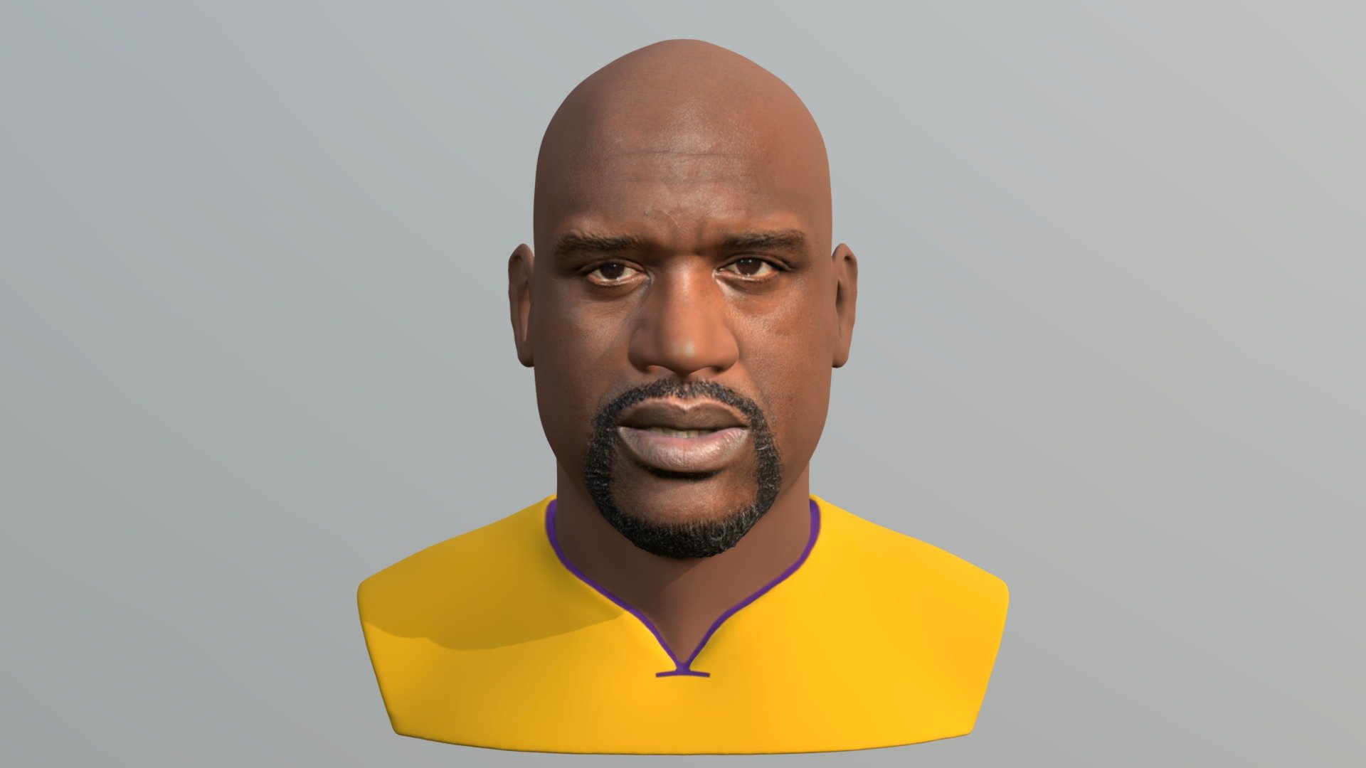 Here is Shaquille O'Neal bust 3D model ready for full color 3D printing. The model current size is 5 cm height, but you are free to scale it. 
Zip file contains obj with texture in png. 
The model was created in ZBrush, Mudbox and Photoshop.

If you have any questions please don't hesitate to contact me. I will respond you ASAP. 
I encourage you to check my other celebrity 3D models 3d model