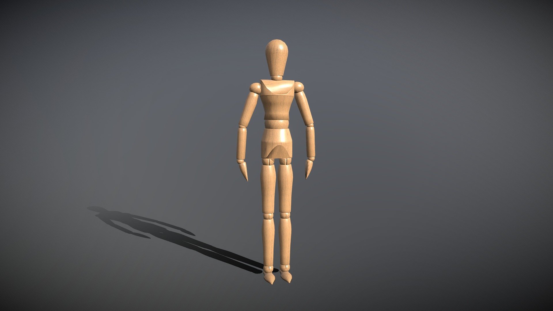 A Wooden artist Mannequin that I have created to test rigging and the different poses that can be achieved with a rigged model 3d model