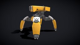 Defense-Bot spider, mecha, cyborg, metal, yellow, mechanical_design, substancepainter, substance, sci-fi, robot, mchanical_design