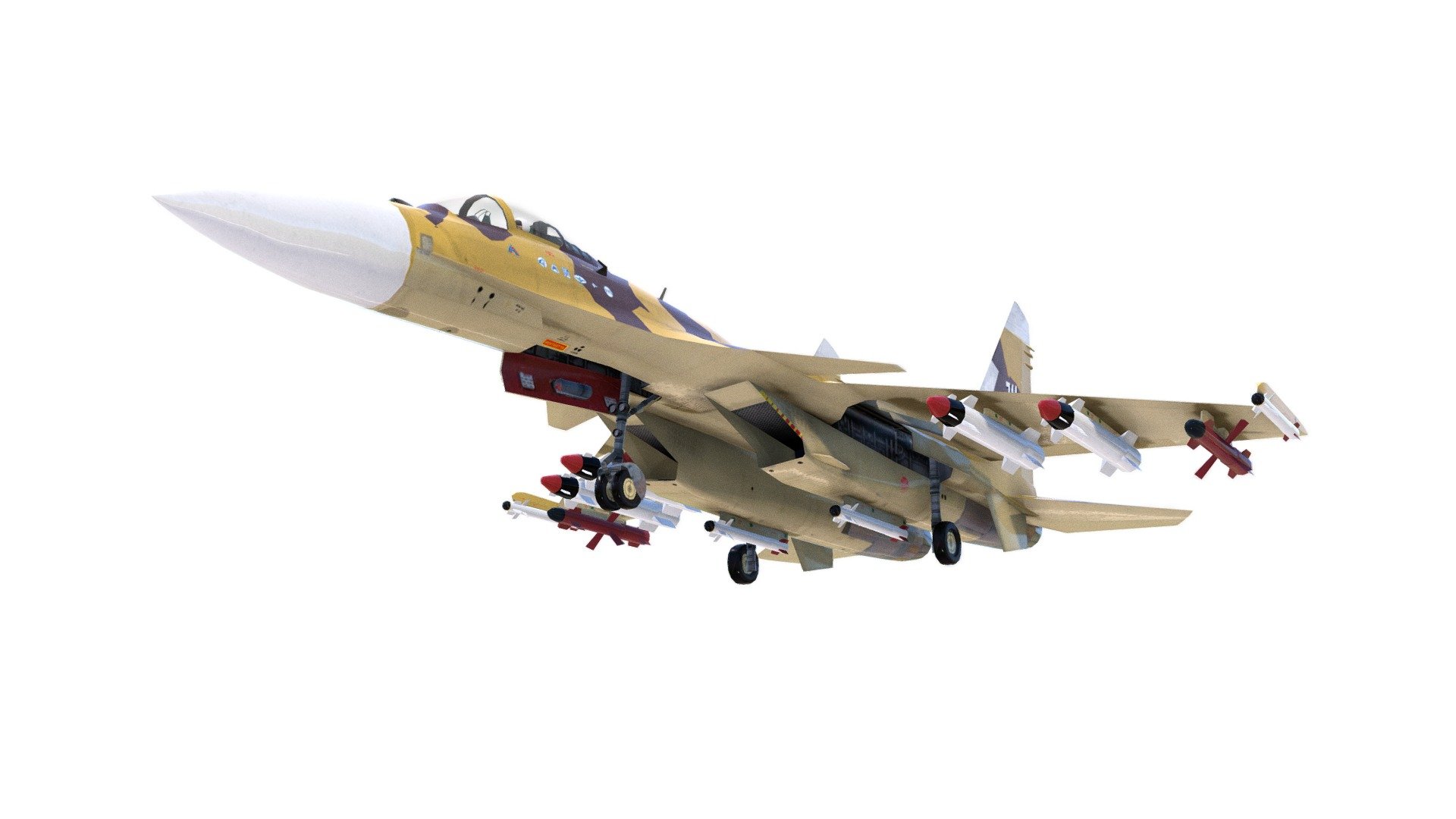 Su-37 Terminator - 3D model by cliche3d 3d model