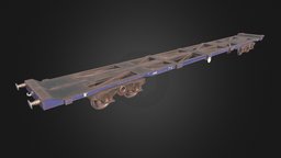 Container Wagan train, truck, rail, gaming, 40, good, fps, wagon, railway, goods, 20, cargo, station, yard, pbr, low, poly, container