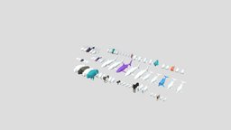 Low Poly 3D Animal Models land, animals, unity, 3d, low, poly, sea
