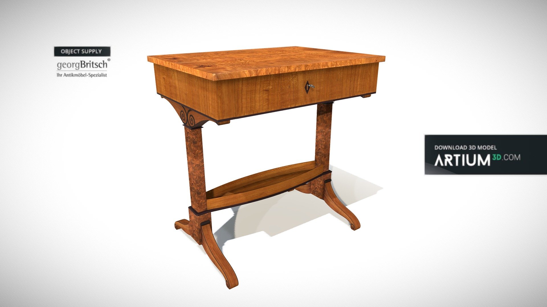 Biedermeier sewing table - Munich, Germany 1820 - Georg Britsch
cherry wood massif and furniture

size: h-77 x w-61 x d-45 cm

code: SK-030 - Biedermeier sewing table - Georg Britsch - Buy Royalty Free 3D model by ARTIUM3D 3d model