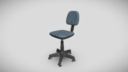 Swivel chair office, adjustable, desk, fabric, swivel, office_chair, substancepainter, blender, chair, blue, plastic, swivel_chair, turning_chair, blue_fabric