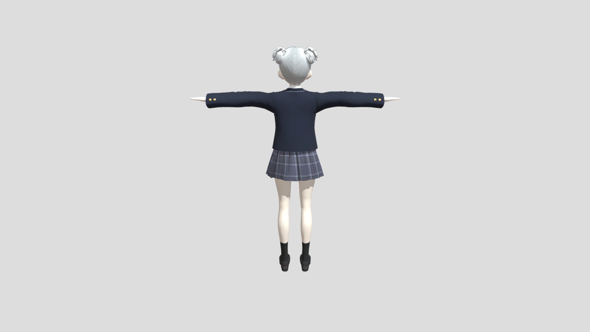 Anime girl for Blender 3d model