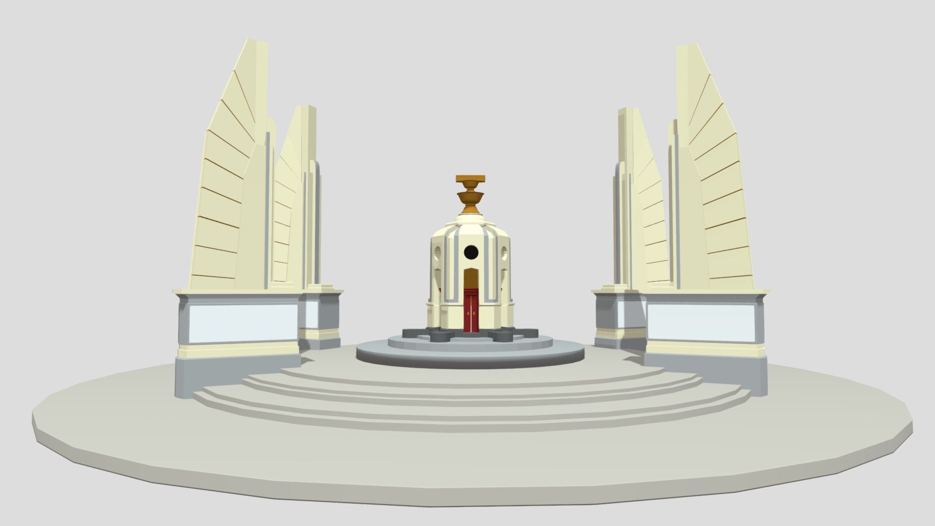 The Democracy Monument, Bangkok, Thailand - 3D model by Nichrat.W 3d model