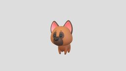 Character186 Dog toon, cute, little, baby, dog, toy, pet, mascot, german, guard, puppy, hyena, canine, shepherd, character, cartoon, animal