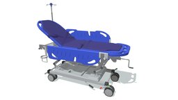 Emergency Stretcher Trolley trolley, bed, ambulance, care, clinic, patient, aid, equipment, emergency, hospital, orthopedic, surgery, medicine, medic, healthcare, gurney, stretcher, medical