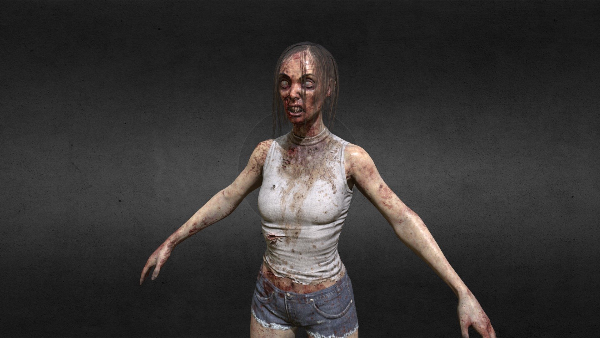 Game Ready Model

Unreal Marketplace:  https://www.unrealengine.com/marketplace/en-US/product/zombie-girl-b - Zombie Girl B - 3D model by ssaraksh 3d model
