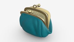 Female coin purse open leather, coin, money, fashion, euro, shopping, bag, business, wallet, currency, purse, finance, cash, budget, savings, wealth, pay, 3d, pbr, female