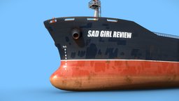 Cargo Ship for Sad Girl Review shipping, cargoship, cargo, substancepainter, blender