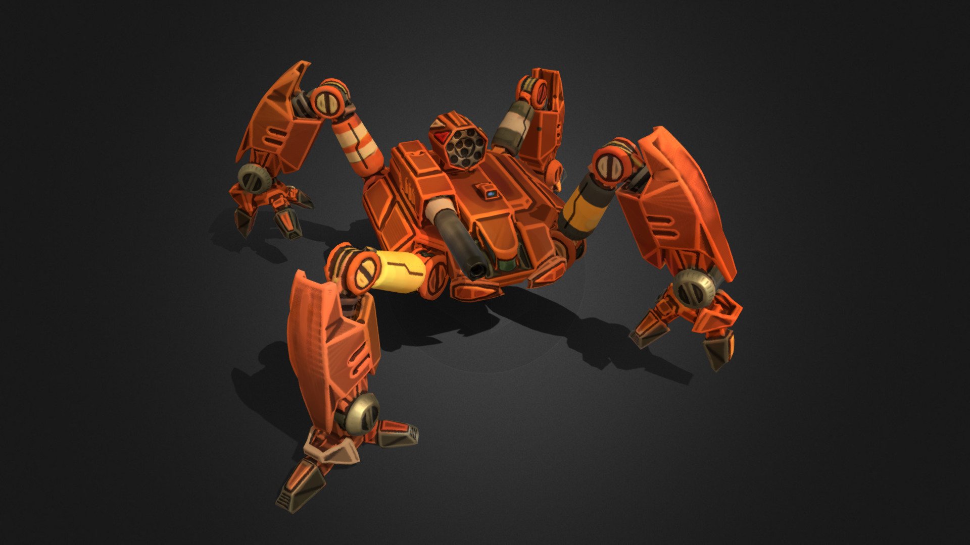 Battletech Scorpion quad mech. Model found online (sorry can't remember where. Was free) Retopo and color in 3dCoat by me 3d model
