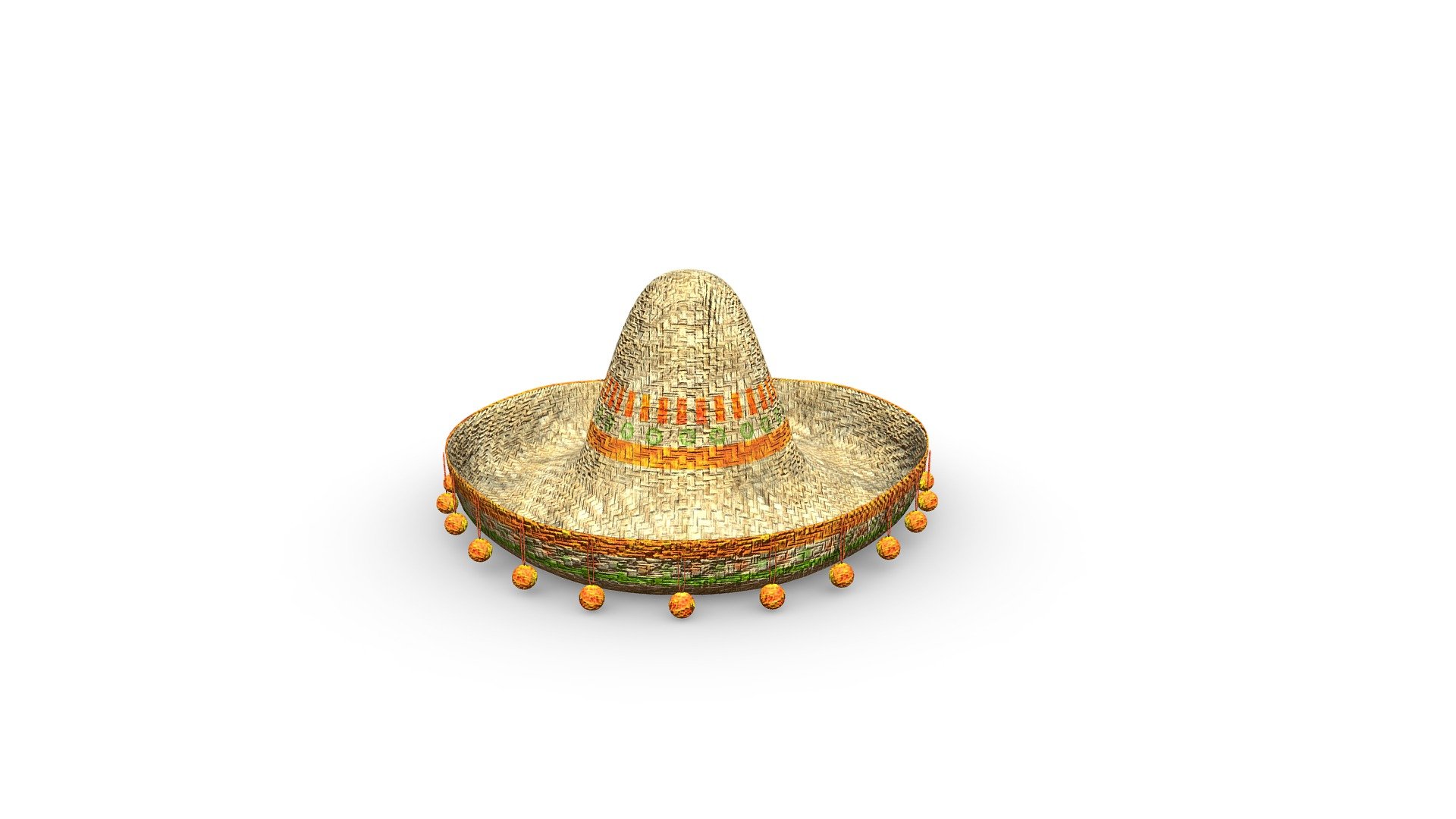 Sombrero , Mexican hat - Sombrero - Buy Royalty Free 3D model by wojciechmiedziocha 3d model